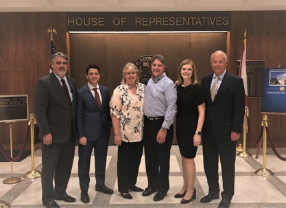 David Bianchi, Michael Levine, and Stephen Cain of Stewart Tilghman Fox Bianchi & Cain, P.A. stand alongside Kathy Mears, Chief Legislative Affairs Officer for Florida State University and Tom and Sandy Coffey